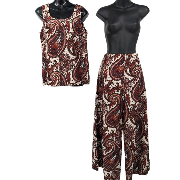 SALE Groovy Vintage 70's Metallic Disco Set NR1 NED GOULD Wide Pants Tank Jacket - Picture 3 of 12